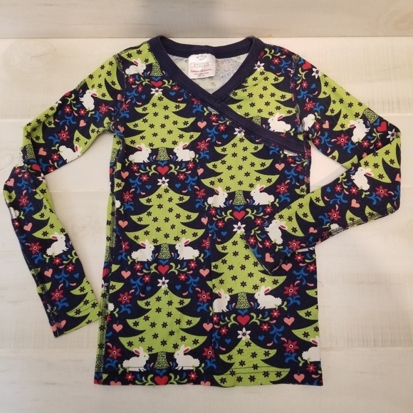 {6/7} Hanna Andersson Woodland Bunny Pajama Top Only - Picture 1 of 10